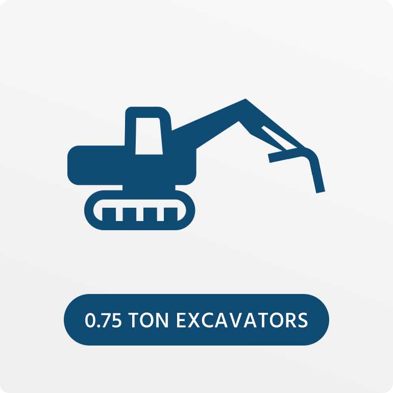 0.75 Ton Excavators Hire